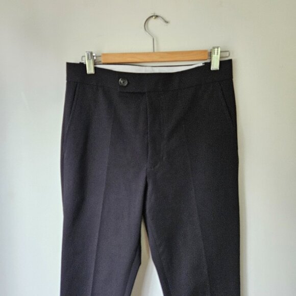 Helmut Lang Straight Leg Slit Pants 8 Black Stretch Designer Corporate - Picture 3 of 14